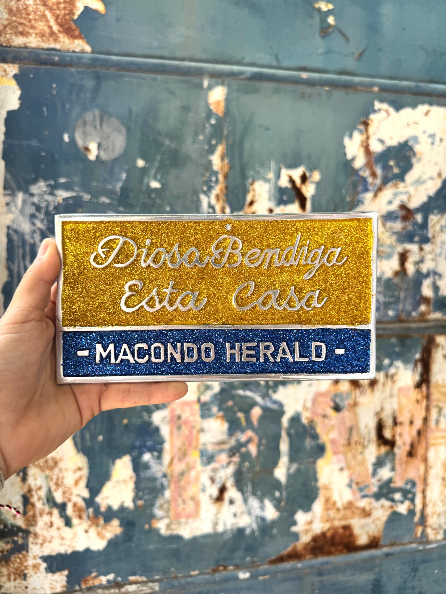 PLACA DIOSA BENDIGA ESTA CASA
