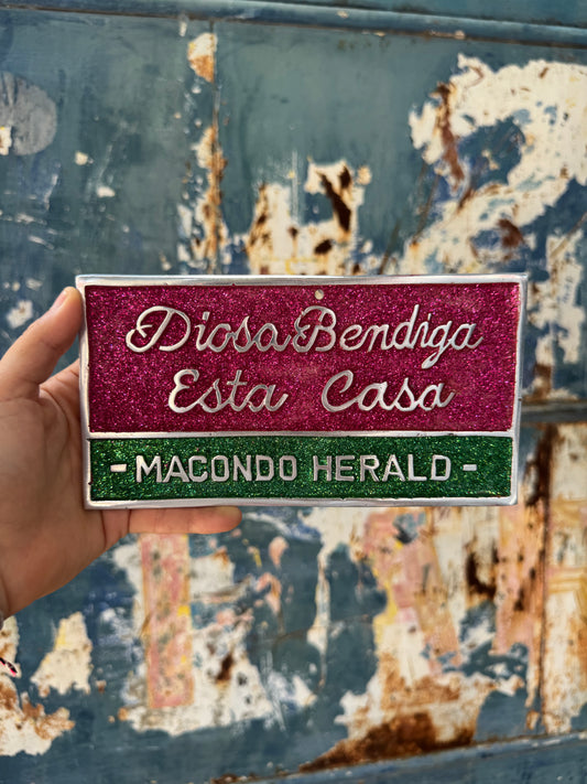 PLACA DIOSA BENDIGA ESTA CASA